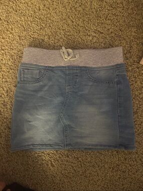Vanilla Star Girls Light Gray Ribbed Waistband Skirt